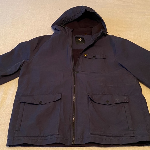 Lyle & Scott distressed blue hooded jacket - Picture 4 of 8